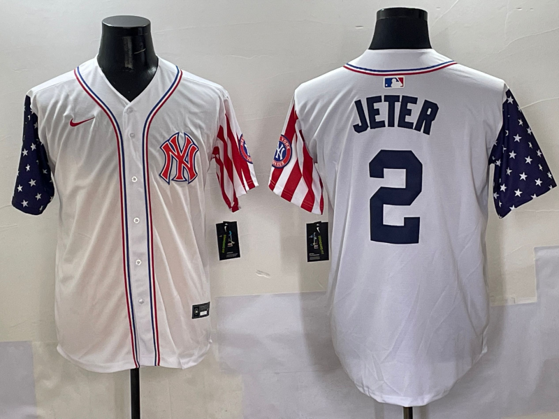 Men 2025 MLB New York Yankees 2 Jeter white jersey style 6